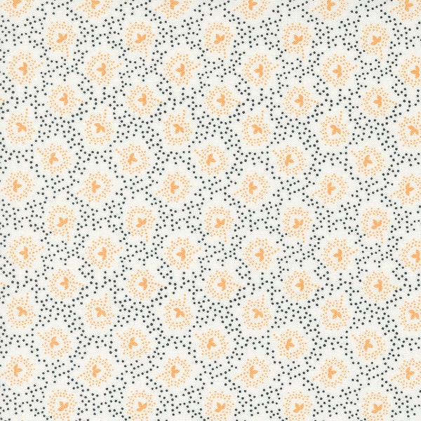 Harvest Moon Fabric by Fig Tree Quilts for Moda - Cream Orange and Black Small Leaf Fabric by the 1/2 Yard or Fat Quarter