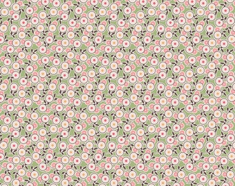 Mercantile Fabric by Lori Holt for Riley Blake - Pink and Green Floral Fabric by the 1/2 Yard or Fat Quarter