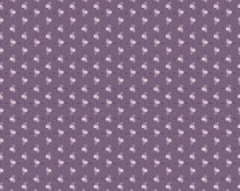 Autumn Fabric by Lori Holt for Riley Blake - Plum Tiny Leaves Stripe Fabric by the 1/2 Yard or Fat Quarter