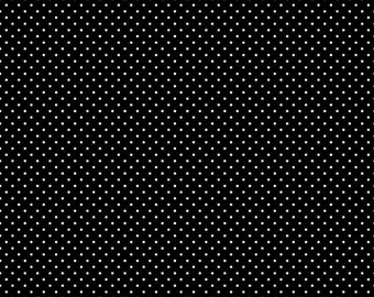 Black and White Polka Dot Fabric - Riley Blake Swiss Dot Fabric - Black Polka Dot Fabric by the 1/2 Yard