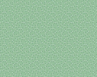 Calico Fabric by Lori Holt for Riley Blake - Green Tiny Flower Fabric by the 1/2 Yard or Fat Quarter