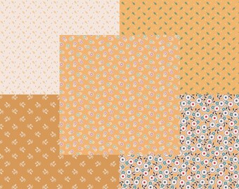 Lori Holt Mercantile Fabric Fat Quarter Bundle - 5pc Yellow Color Bundle