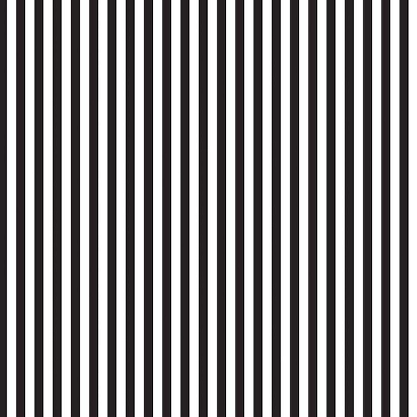 Black Stripe Fabric - Riley Blake Stripes - 1/4" Black and White Stripe Fabric By The 1/2 Yard - Great for Quilt Binding