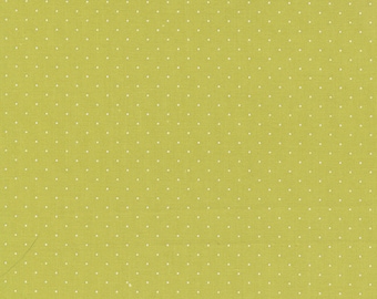 Fresh Figs Favorites Fabric by Fig Tree Quilts and Moda - Green Pindot Fabric by the 1/2 Yard or Fat Quarter