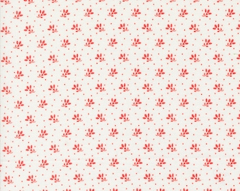 Jelly and Jam Fabric by Fig Tree Quilts for Moda - White and Red Tiny Floral Fabric