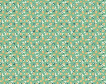 Mercantile Fabric by Lori Holt for Riley Blake - Green Small Floral Fabric by the 1/2 Yard or Fat Quarter