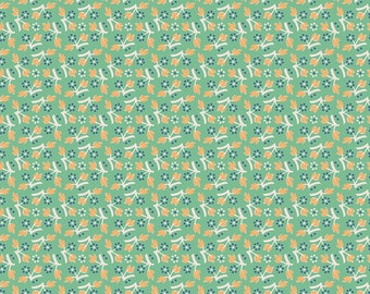 Mercantile Fabric by Lori Holt for Riley Blake - Green Small Floral Fabric by the 1/2 Yard or Fat Quarter