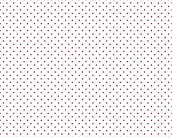 Red Polka Dot Fabric - Riley Blake Swiss Dot Fabric - Red Dot Fabric - Red Swiss Dot Fabric By The 1/2 Yard