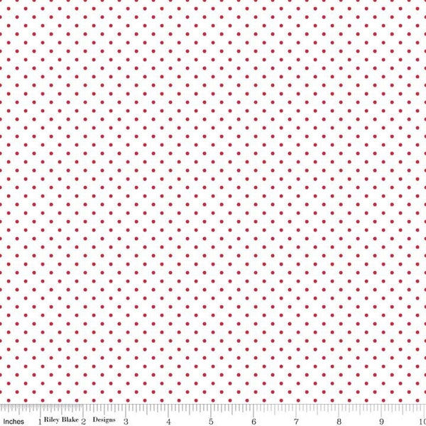 Red Polka Dot Fabric - Riley Blake Swiss Dot Fabric - Red Dot Fabric - Red Swiss Dot Fabric By The 1/2 Yard