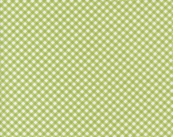 Jelly and Jam Fabric by Fig Tree Quilts for Moda - Green Small Gingham Fabric