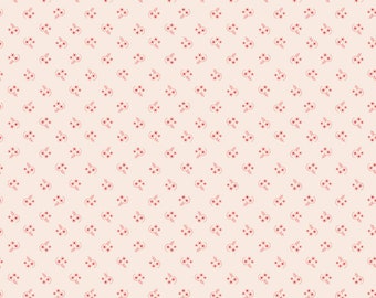Mercantile Fabric by Lori Holt for Riley Blake - Beige and Pink Small Floral Fabric by the 1/2 Yard or Fat Quarter