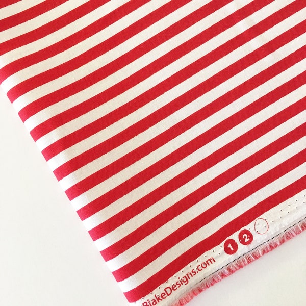 1/4" Red Stripe Fabric - Riley Blake Stripes - Red and White Striped Fabric By The 1/2 Yard