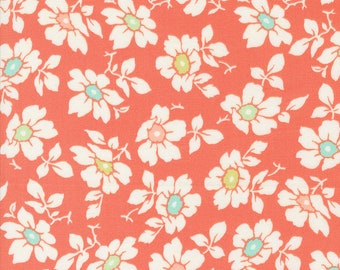 Jelly and Jam Fabric by Fig Tree Quilts for Moda - Coral Medium Floral Fabric
