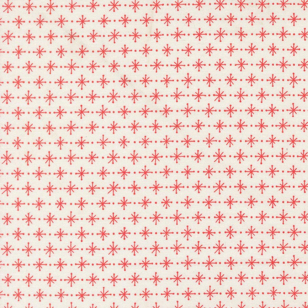 Rosie Fabric by Fig Tree Quilts for Moda - Cream and Red Twinkling Star ...