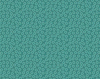 Home Town Fabric by Lori Holt for Riley Blake - Teal Small Flower Fabric by the 1/2 Yard or Fat Quarter