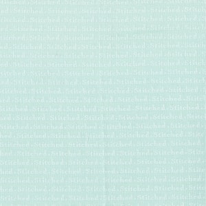 Stitched Fabric by Fig Tree Quilts and Moda -  Aqua Blue and Cream Text Fabric by the 1/2 Yard or Fat Quarter