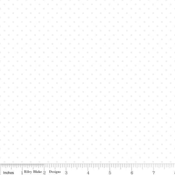 White Dot Fabric - Riley Blake Swiss Dot - White On White Polka Dot Fabric - White Swiss Dot Quilting Fabric By The 1/2 Yard