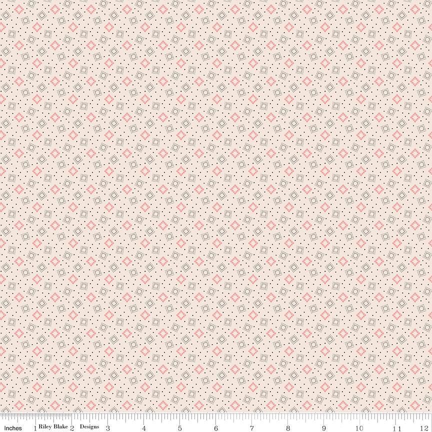 Piece & Plenty Fabric by Lori Holt for Riley Blake - Beige Pink and ...