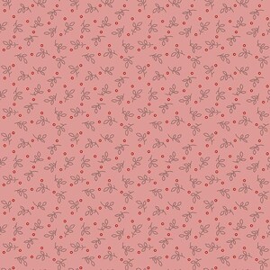 Gentler Times Fabric by Lori Holt for Riley Blake - Coral Pink Small Floral Fabric by the 1/2 Yard or Fat Quarter