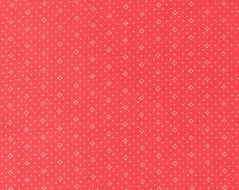 Tissu à œillets par Fig Tree Quilts pour Moda - Tissu à pois rouge fraise par le 1/2 yard