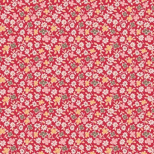 Autumn Fabric by Lori Holt for Riley Blake - Red Small Floral Fabric by the 1/2 Yard or Fat Quarter