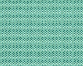Mercantile Fabric by Lori Holt for Riley Blake - Teal Tiny Flower Fabric by the 1/2 Yard or Fat Quarter