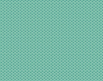 Mercantile Fabric by Lori Holt for Riley Blake - Teal Tiny Flower Fabric by the 1/2 Yard or Fat Quarter