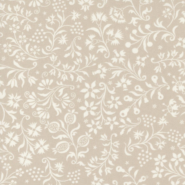 Harvest Moon Fabric by Fig Tree Quilts for Moda - Gray Medium Floral Fabric by the 1/2 Yard or Fat Quarter