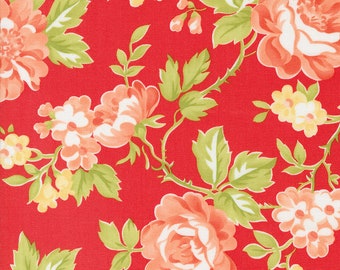 Jelly and Jam Fabric by Fig Tree Quilts for Moda - Red Large Floral Fabric