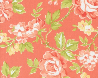 Jelly and Jam Fabric by Fig Tree Quilts for Moda - Coral Large Floral Fabric