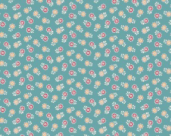 Mercantile Fabric by Lori Holt for Riley Blake - Blue Small Floral Fabric by the 1/2 Yard or Fat Quarter