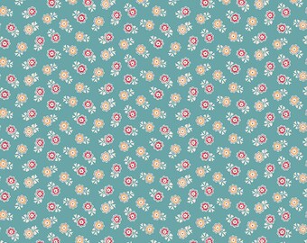 Mercantile Fabric by Lori Holt for Riley Blake - Blue Small Floral Fabric by the 1/2 Yard or Fat Quarter