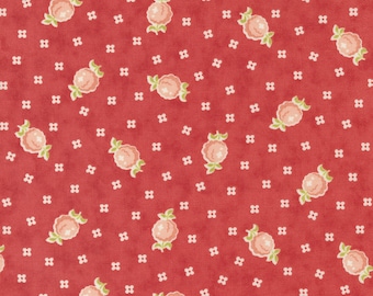 Stitched Fabric by Fig Tree Quilts and Moda -  Pink and Red Berry Fabric by the 1/2 Yard or Fat Quarter