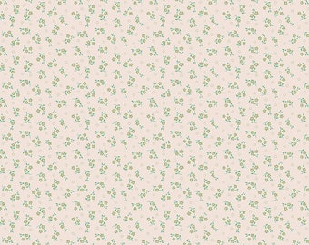 Mercantile Fabric by Lori Holt for Riley Blake - Beige and Green Small Floral Fabric