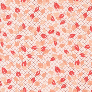 Jelly and Jam Fabric by Fig Tree Quilts for Moda - White Coral and Red Small Leaf Fabric by the 1/2 Yard or Fat Quarter