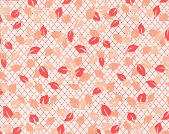 Jelly and Jam Fabric by Fig Tree Quilts for Moda - White Coral and Red Small Leaf Fabric