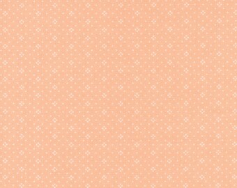 Cinnamon & Cream Fabric by Fig Tree Quilts for Moda - Peach Eyelet Dots Fabric by the 1/2 Yard