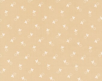Cinnamon & Cream Fabric by Fig Tree Quilts for Moda - Light Tan and Cream Tiny Floral Fabric by the 1/2 Yard