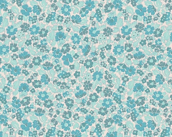 Mercantile Fabric by Lori Holt for Riley Blake - Blue Floral Fabric by the 1/2 Yard or Fat Quarter