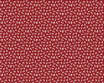 Calico Fabric by Lori Holt for Riley Blake - Red Small Calico Flower Fabric by the 1/2 Yard or Fat Quarter