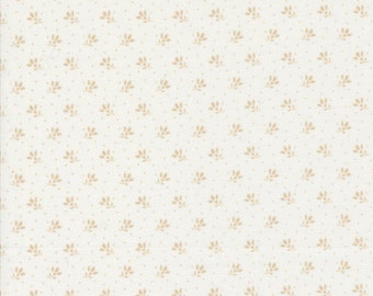Jelly and Jam Fabric by Fig Tree Quilts for Moda - White and Tan Tiny Floral Fabric