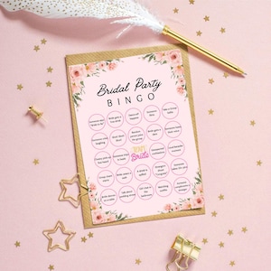 Bridal Party Bingo | Fun Printable Game for Bachelorette Parties & Bride Tribes | Instant Download
