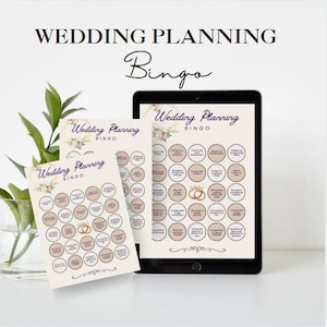 Bingo para la planificación de bodas: imprimible divertido y fácil de entender para novias / Juego para futuras novias / Herramienta para organizar bodas / Descarga instantánea