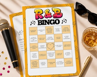 R&B Music Bingo Game: 90s, 2000s, Modern Party Print (Digital Download)