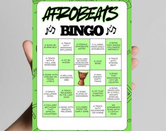 Afrobeats Bingospel Utskrivbart Musikfestspel Tjejkväll Födelsedagsaktivitet