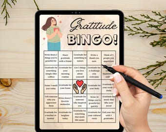 Practice Gratitude with our Bingo Game - Instant Download