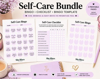 Printable Self Care Bingo Checklist Bundle (Digital Download)