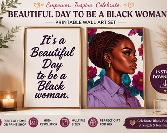 Empowering Black Woman Print | Afrocentric Wall Art | Digital Download