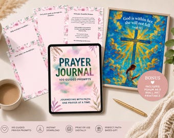 Journal de prière chrétienne pour femmes : 100 invites à la prière, journal de dévotion à imprimer pour la guérison par la foi