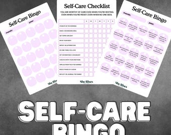 Self Care Bingo Printable, Wellness Challenge PDF PNG, Mental Health Tracker